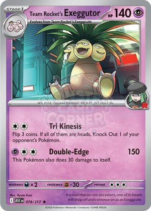 Pokemon TCG - ME: Ascended Heroes - Team Rocket's  exeggutor - 078/217 - Holofoil