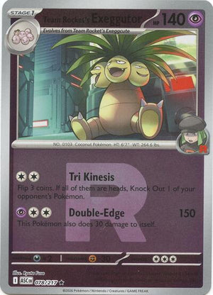Pokemon TCG - ME: Ascended Heroes - Team Rocket's exeggutor - 078/217 - Team Rocket Reverse Holofoil