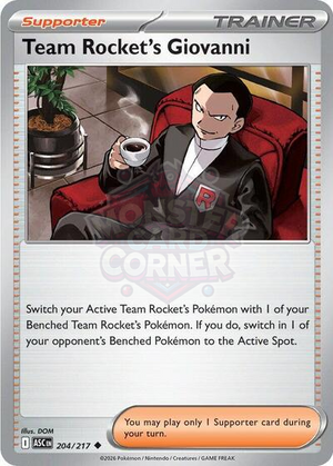 Pokemon TCG - ME: Ascended Heroes - Team Rocket's Giovanni - 204/217 - Reverse Holofoil