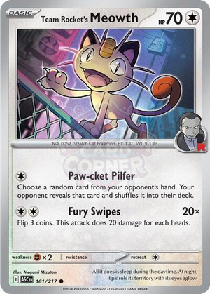 Pokemon TCG - ME: Ascended Heroes - Team Rocket's Meowth - 161/217