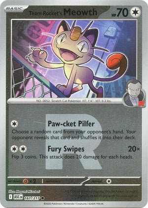 Pokemon TCG - ME: Ascended Heroes - Team Rocket's Meowth - 161/217 - Team Rocket Reverse Holofoil