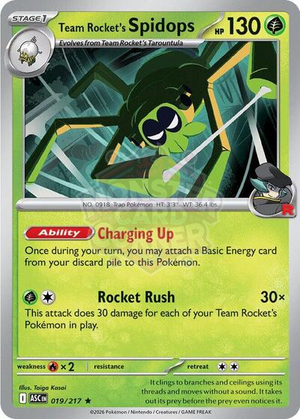 Pokemon TCG - ME: Ascended Heroes - Team Rocket's Spidops - 019/217 - Holofoil