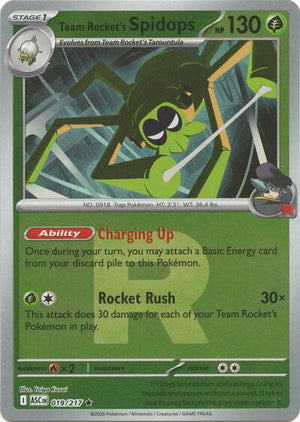 Pokemon TCG - ME: Ascended Heroes - Team Rocket's Spidops - 019/217 - Team Rocket Reverse Holofoil