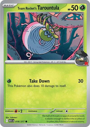 Pokemon TCG - ME: Ascended Heroes - Team Rocket's Tarountula - 018/217