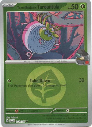 Pokemon TCG - ME: Ascended Heroes - Team Rocket's Tarountula - 018/217 - Energy Symbol Reverse Holofoil