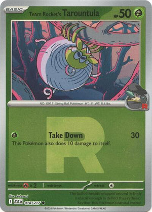 Pokemon TCG - ME: Ascended Heroes - Team Rocket's Tarountula - 018/217 - Team Rocket Reverse Holofoil