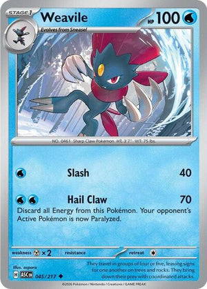 Pokemon TCG - ME: Ascended Heroes - Weavile - 045/217