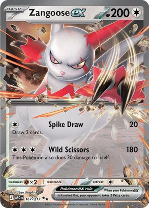 Pokemon TCG - ME: Ascended Heroes - Zangoose ex - 167/217 - Holofoil