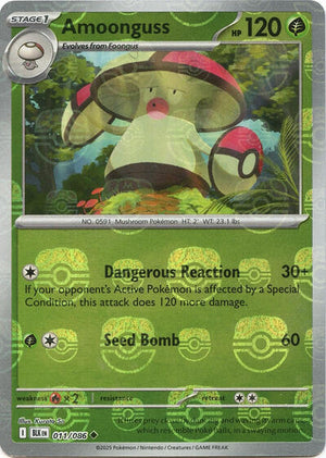 Pokemon TCG - SV10.5: Black Bolt - Amoonguss - 011/086 - Masterball - Holofoil