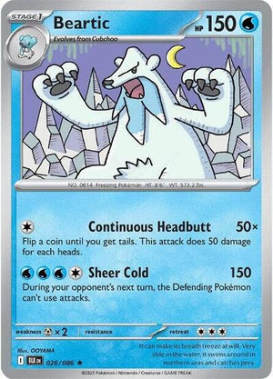 Pokemon TCG - SV10.5: Black Bolt - Beartic - 026/086 - Reverse Holofoil