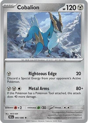 Pokemon TCG - SV10.5: Black Bolt - Cobalion - 066/086 - Masterball - Holofoil