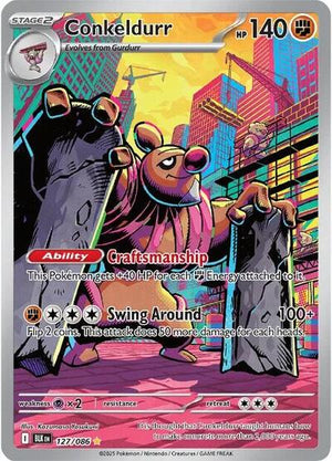 Pokemon TCG - SV10.5: Black Bolt - Conkeldurr - 127/086 - Holofoil