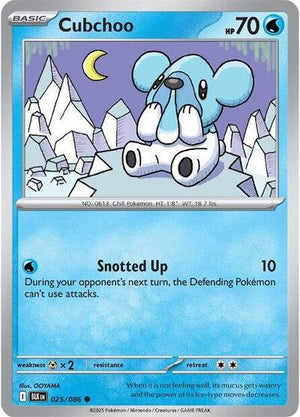 Pokemon TCG - SV10.5: Black Bolt - Cubchoo - 025/086 - Pokeball - Holofoil