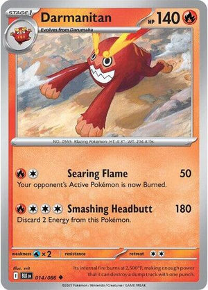 Pokemon TCG - SV10.5: Black Bolt - Darmanitan - 014/086 - Masterball - Holofoil