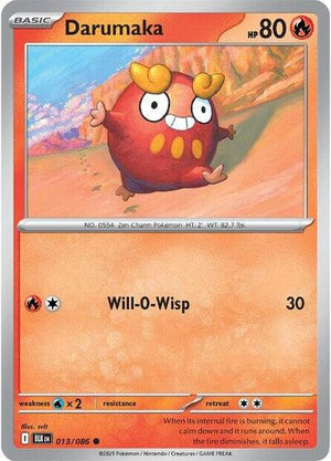 Pokemon TCG - SV10.5: Black Bolt - Darumaka - 013/086 - Reverse Holofoil