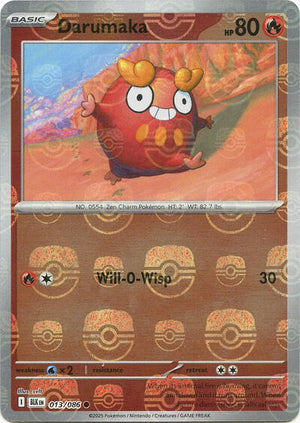 Pokemon TCG - SV10.5: Black Bolt - Darumaka - 013/086 - Masterball - Holofoil