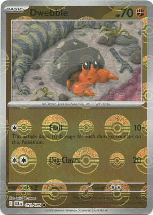 Pokemon TCG - SV10.5: Black Bolt - Dwebble - 051/086 - Pokeball - Holofoil