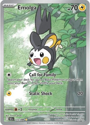 Pokemon TCG - SV10.5: Black Bolt - Emolga - 112/086 - Holofoil