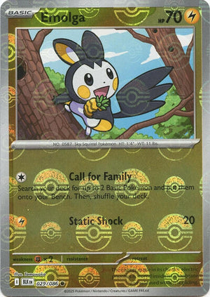 Pokemon TCG - SV10.5: Black Bolt - Emolga - 029/086 - Pokeball - Holofoil