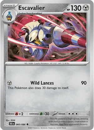Pokemon TCG - SV10.5: Black Bolt - Escavalier - 060/086 - Reverse Holofoil