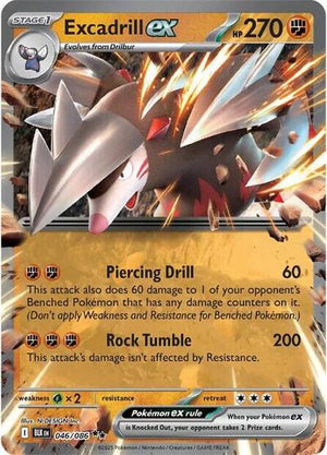 Pokemon TCG - SV10.5: Black Bolt - Excadrill ex - 046/086 - Holofoil