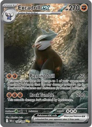 Pokemon TCG - SV10.5: Black Bolt - Excadrill ex - 168/086 - Holofoil