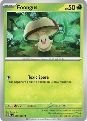 Pokemon TCG - SV10.5: Black Bolt - Foongus - 010/086 - Pokeball - Holofoil