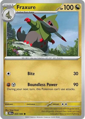 Pokemon TCG - SV10.5: Black Bolt - Fraxure - 069/086 - Reverse Holofoil