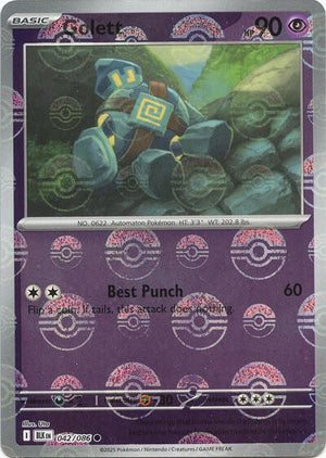 Pokemon TCG - SV10.5: Black Bolt - Golett - 042/086 - Pokeball - Holofoil