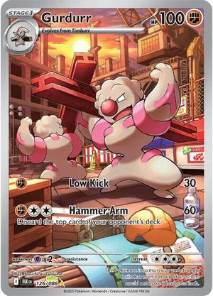 Pokemon TCG - SV10.5: Black Bolt - Gurdurr - 126/086 - Holofoil