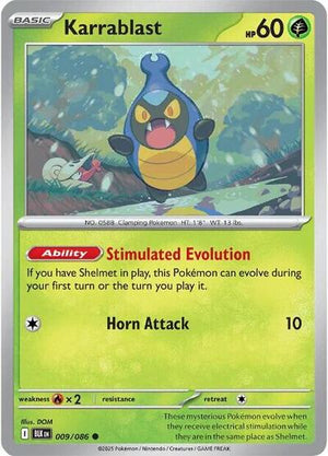 Pokemon TCG - SV10.5: Black Bolt - Karrablast - 009/086 - Masterball - Holofoil