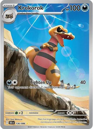 Pokemon TCG - SV10.5: Black Bolt - Krokorok - 136/086 - Holofoil