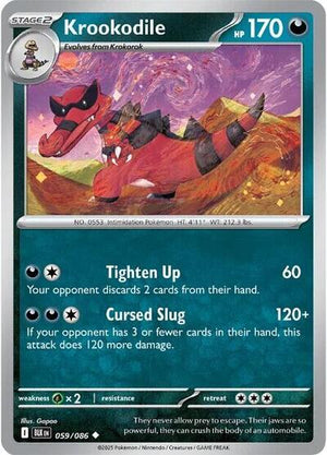 Pokemon TCG - SV10.5: Black Bolt - Krookodile - 059/086 - Masterball - Holofoil