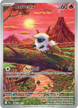 Pokemon TCG - SV10.5: Black Bolt - Larvesta - 099/086 - Holofoil
