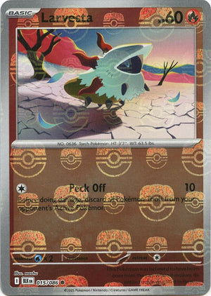 Pokemon TCG - SV10.5: Black Bolt - Larvesta - 015/086 - Masterball - Holofoil