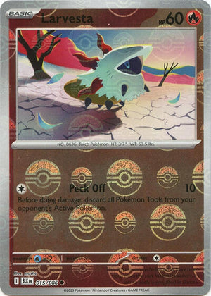 Pokemon TCG - SV10.5: Black Bolt - Larvesta - 015/086 - Pokeball - Holofoil