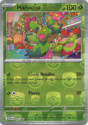 Pokemon TCG - SV10.5: Black Bolt - Maractus - 008/086 - Masterball - Holofoil