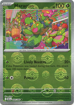 Pokemon TCG - SV10.5: Black Bolt - Maractus - 008/086 - Pokeball - Holofoil
