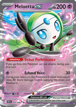 Pokemon TCG - SV10.5: Black Bolt - Meloetta ex - 044/086 - Holofoil