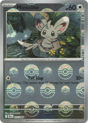 Pokemon TCG - SV10.5: Black Bolt - Minccino - 075/086 - Pokeball - Holofoil