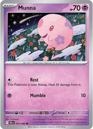 Pokemon TCG - SV10.5: Black Bolt - Munna - 035/086 - Masterball - Holofoil