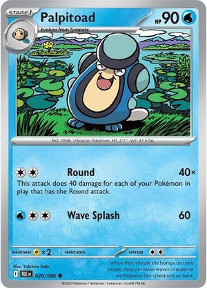 Pokemon TCG - SV10.5: Black Bolt - Palpitoad - 020/086 - Reverse Holofoil