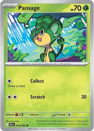 Pokemon TCG - SV10.5: Black Bolt - Pansage - 004/086 - Reverse Holofoil