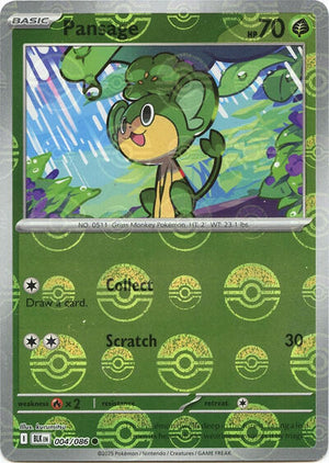 Pokemon TCG - SV10.5: Black Bolt - Pansage - 004/086 - Pokeball - Holofoil