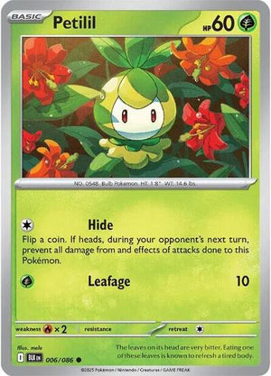 Pokemon TCG - SV10.5: Black Bolt - Petilil - 006/086 - Masterball - Holofoil