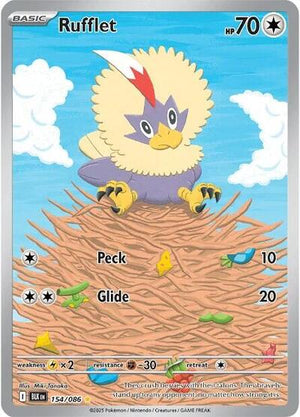 Pokemon TCG - SV10.5: Black Bolt - Rufflet - 154/086 - Holofoil