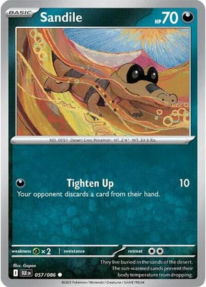 Pokemon TCG - SV10.5: Black Bolt - Sandile - 057/086