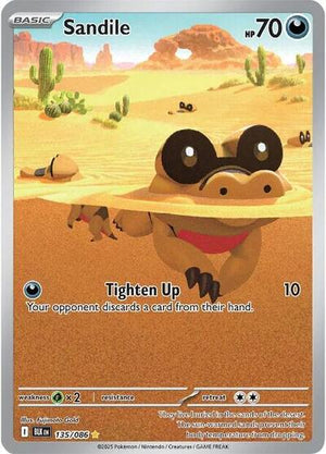 Pokemon TCG - SV10.5: Black Bolt - Sandile - 135/086 - Holofoil
