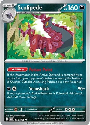 Pokemon TCG - SV10.5: Black Bolt - Scolipede - 056/086 - Masterball - Holofoil