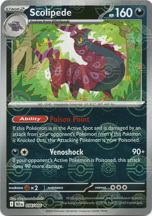 Pokemon TCG - SV10.5: Black Bolt - Scolipede - 056/086 - Pokeball - Holofoil